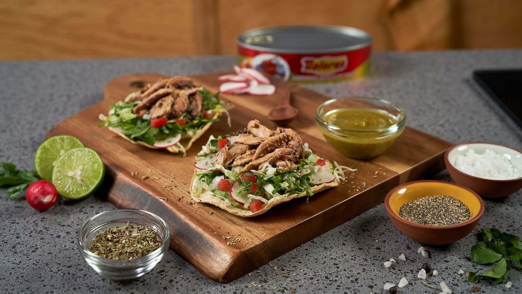 Salpicón de sardinas en aceite con berros