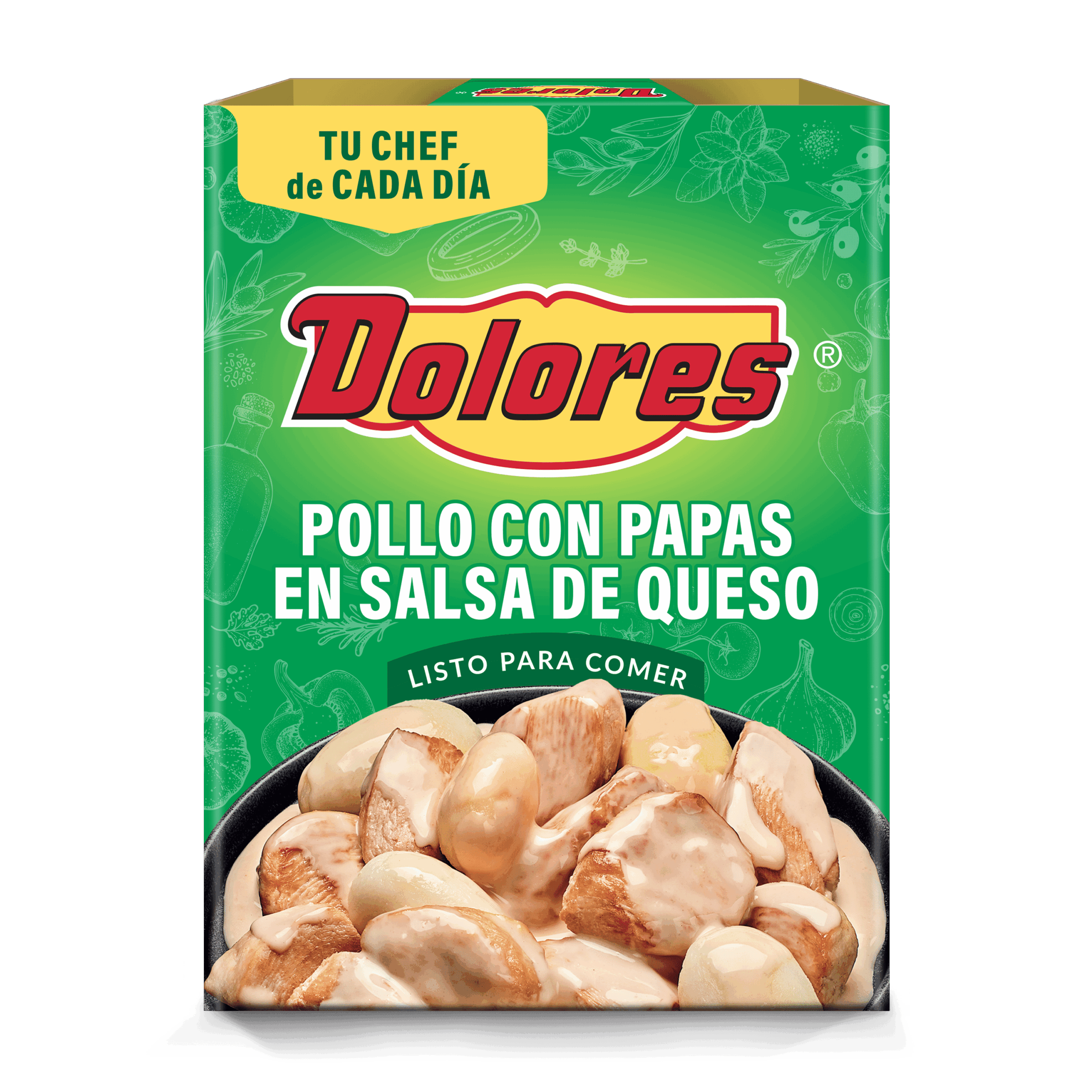 Pollo con papas en salsa de queso <span>Dolores</span>